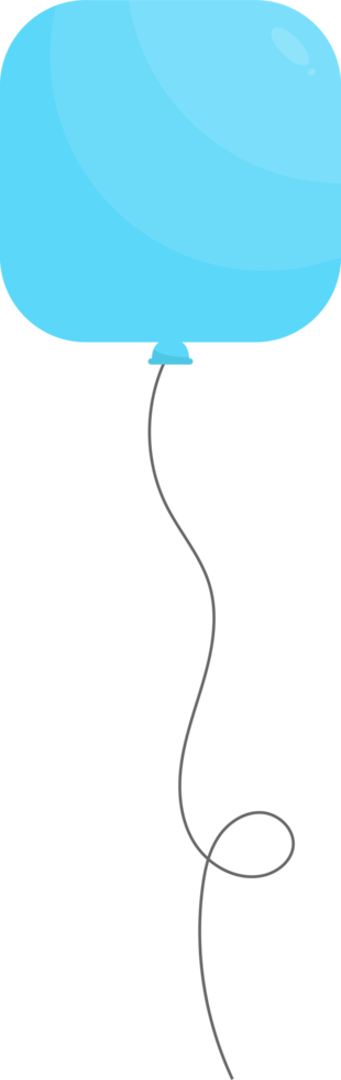 Colored party balloon tied with string png