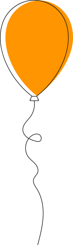 Colored party balloon tied with string png