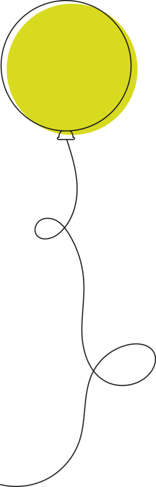 Colored party balloon tied with string png