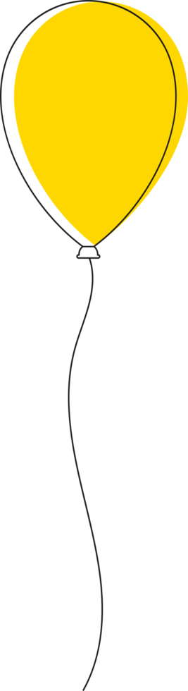 Colored party balloon tied with string png