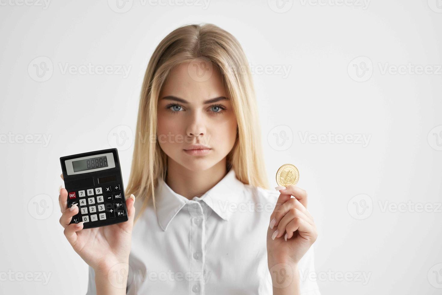 financier in a white shirt with a folder in hand technologies photo
