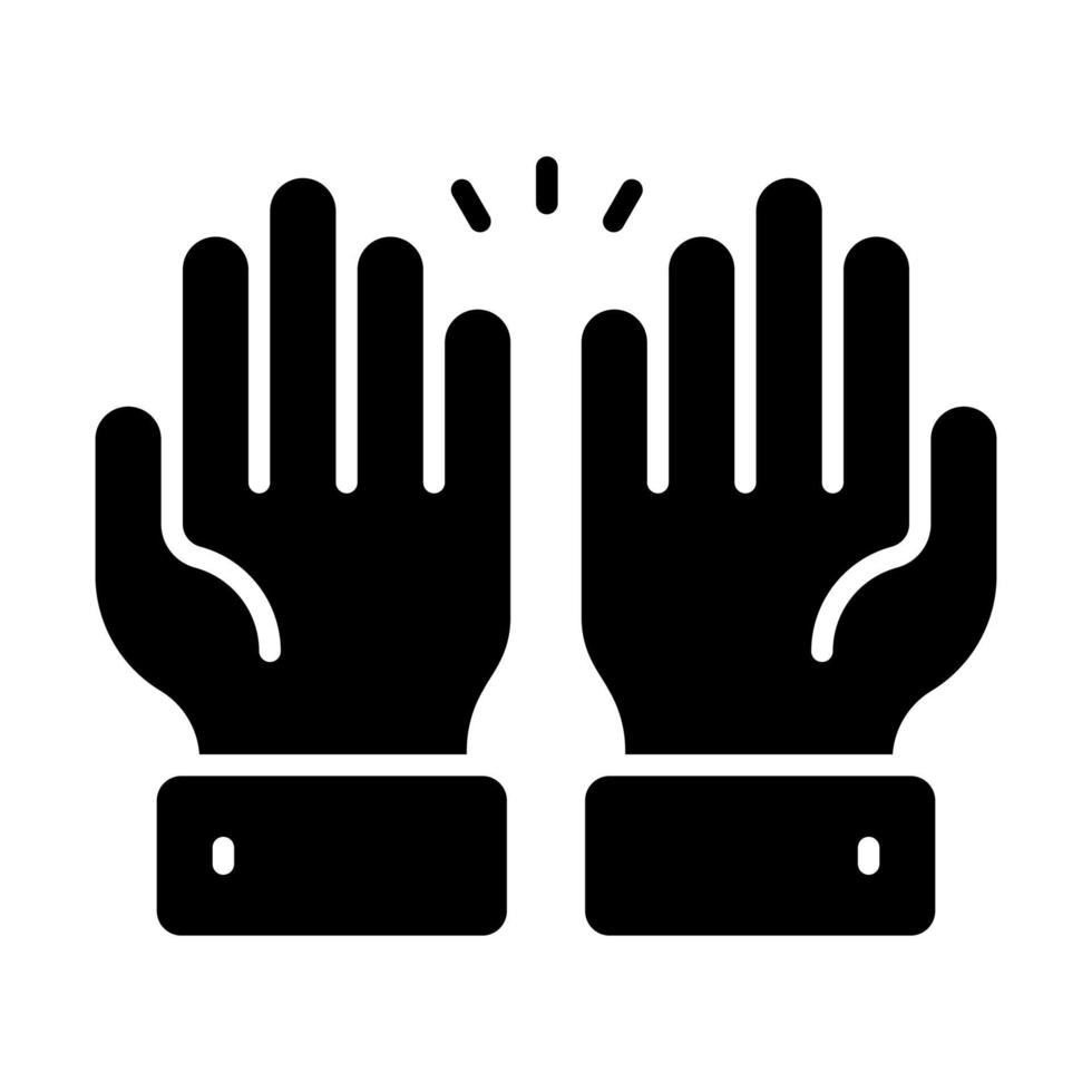 Praying hands vector design in trendy style, easy to use icon