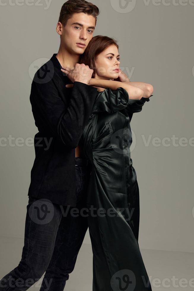 cute man and woman hugs Studio Sensual style intimacy photo