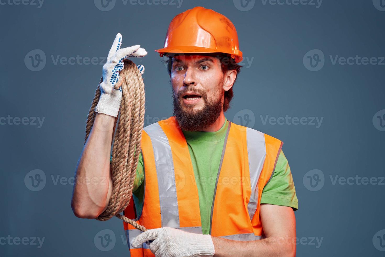 A man in a working uniform construction security professionals photo