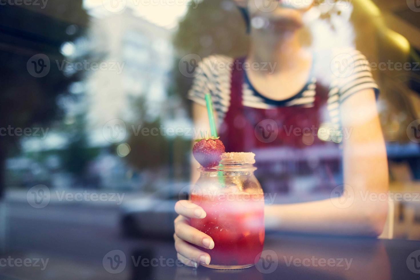 woman short hairstyle cocktail lifestyle morning pensive look photo