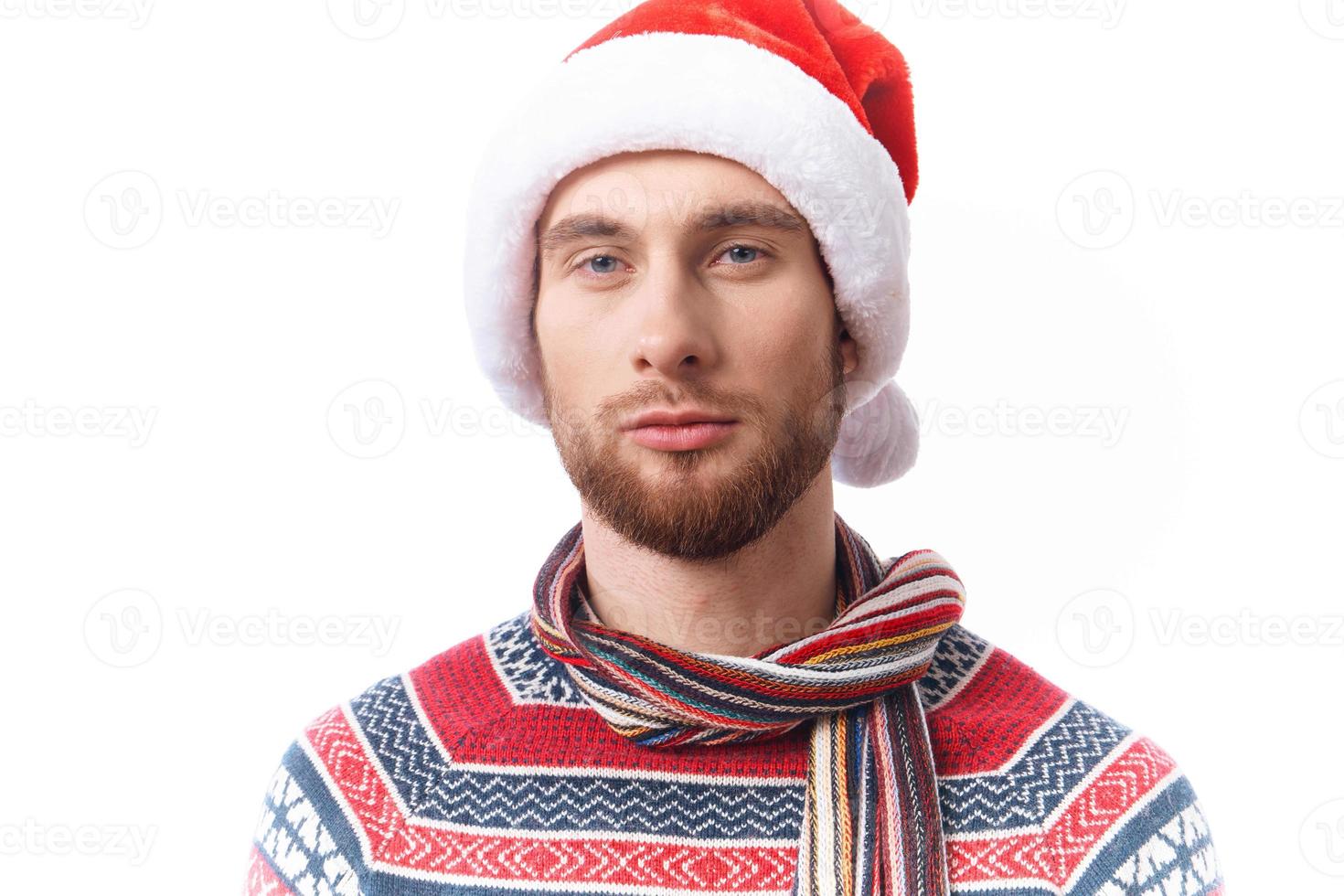 a man in New Year's clothes Christmas tree decorations holiday photo