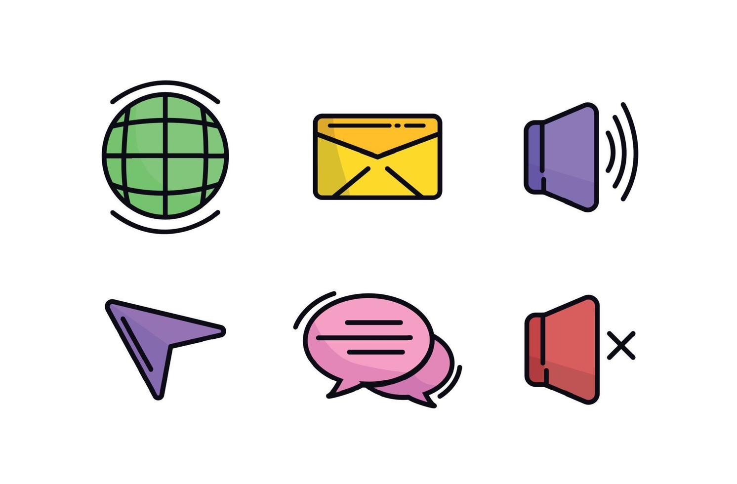 Computer Icons. Icons set. internet, network, site, browser, message, letter, email vector