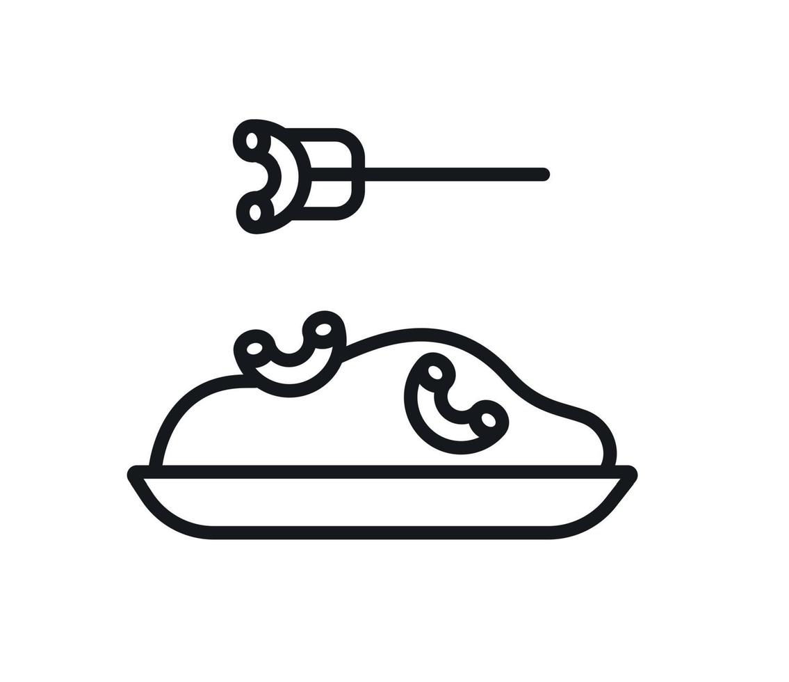 Plate of pasta icon. Vector illustration. Line style