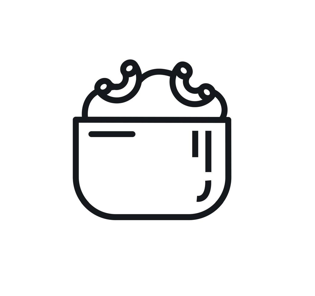 Pot of pasta icon. Vector illustration. Line style