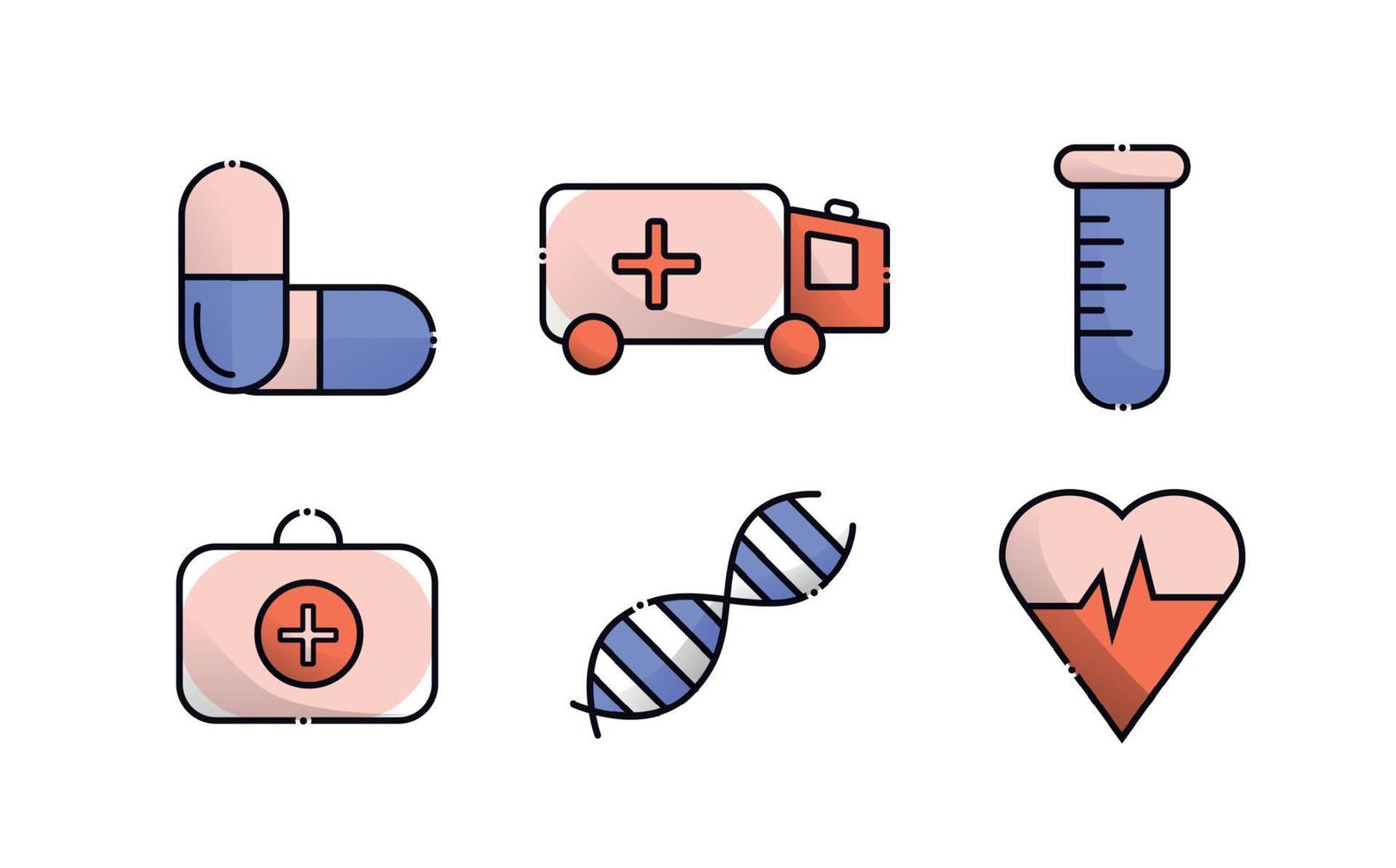 Medicine, pharmacology, health, treatment, icons, icons. vector