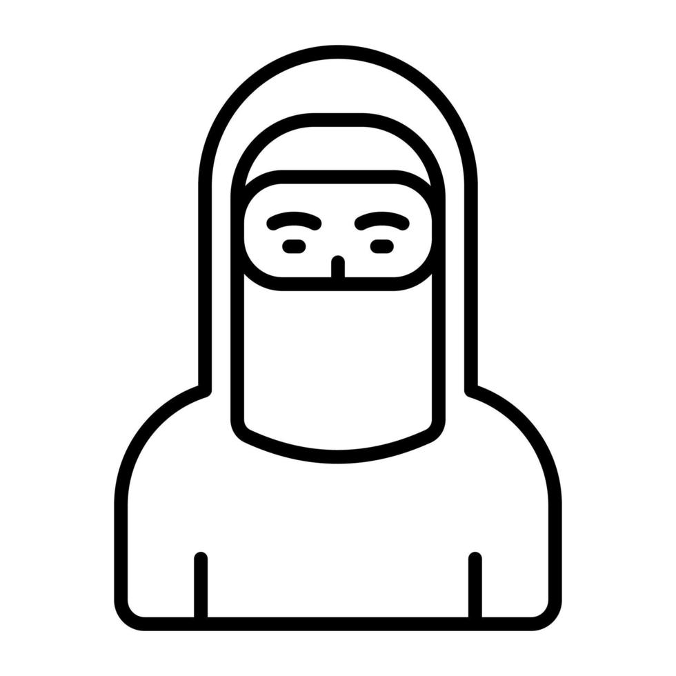ownload this premium icon of Muslim woman wearing hijab, modern vector