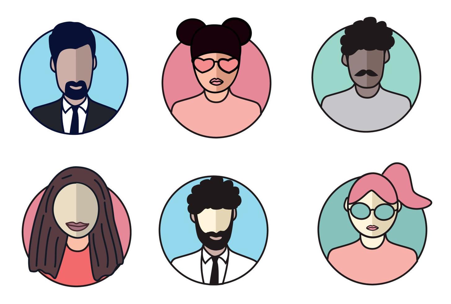 People Icons Set. Team Concept. Flat Style Modern Design. Vector Illustration