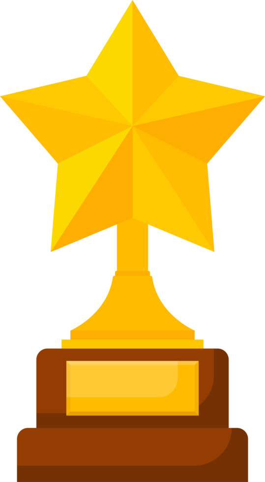 Winner award in flat style png