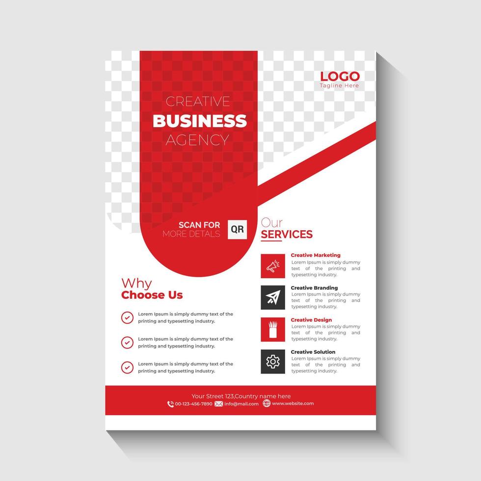 Corporate creative business flyer, A4 flyer vector