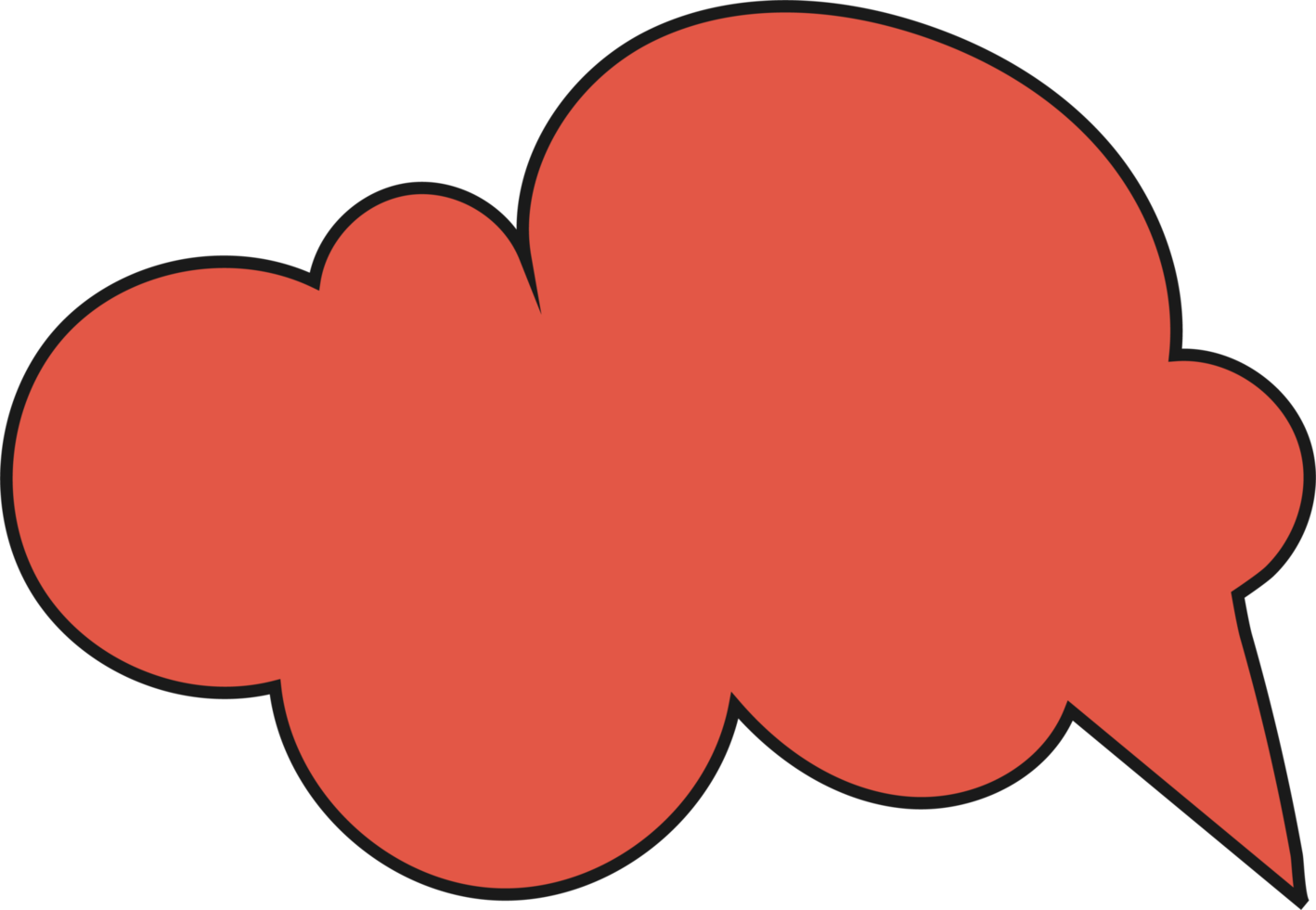 Speech bubble in flat style clip art png