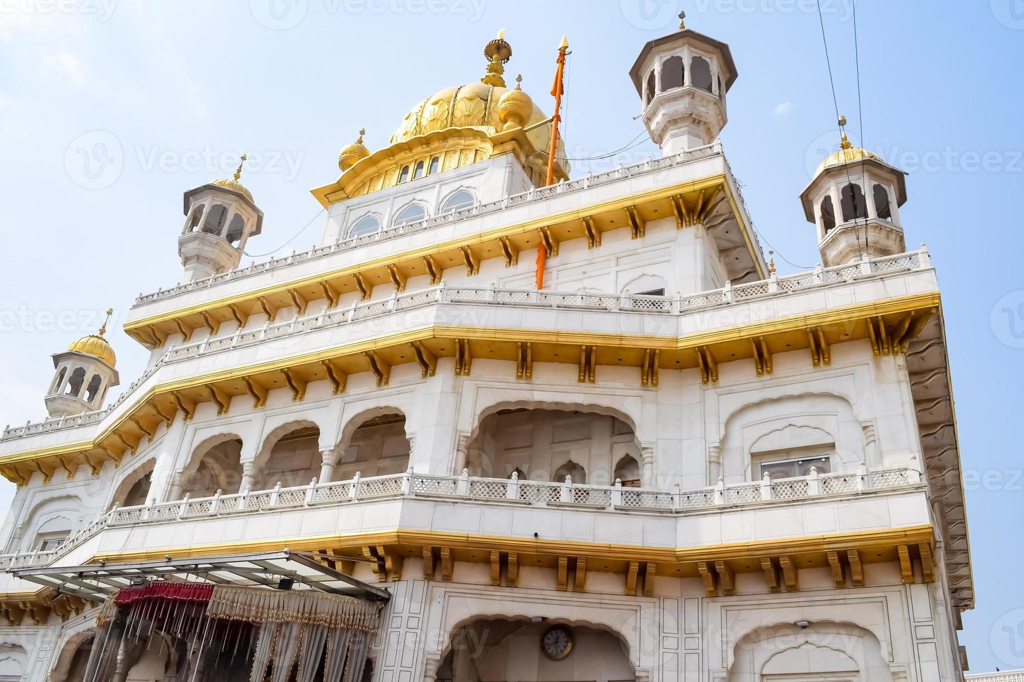 View of details of architecture inside Golden Temple - Harmandir Sahib in Amritsar, Punjab, India, Famous indian sikh landmark, Golden Temple, the main sanctuary of Sikhs in Amritsar, India photo