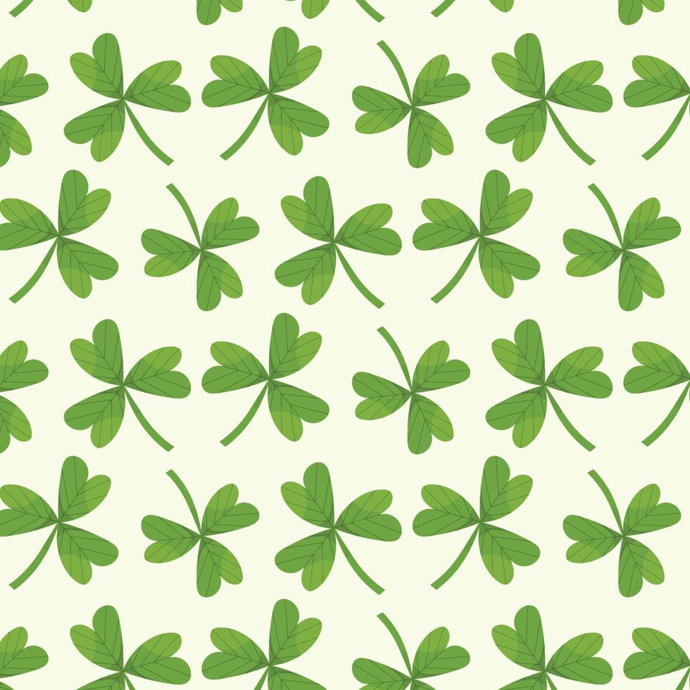 A green pattern with four leaves.Vector hand drawn illustration. vector