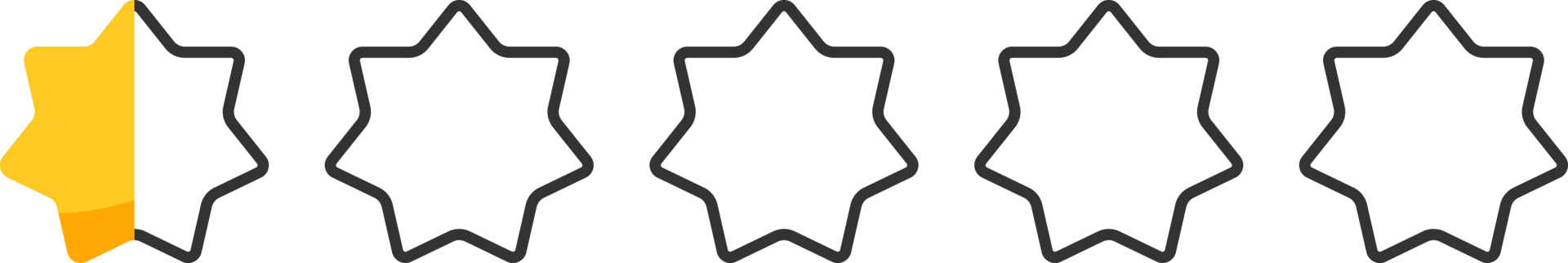 Star rating review with gold stars clip art png