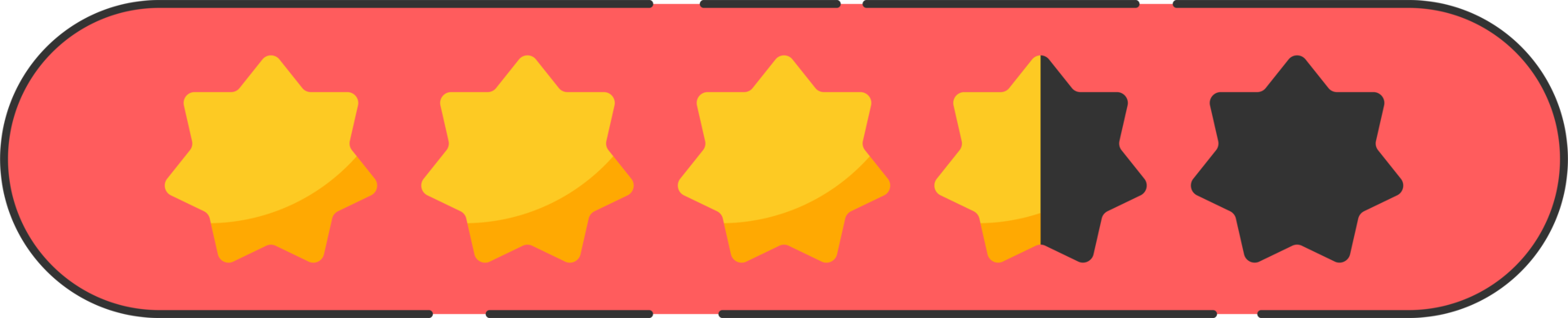 Star rating review with gold stars clip art png