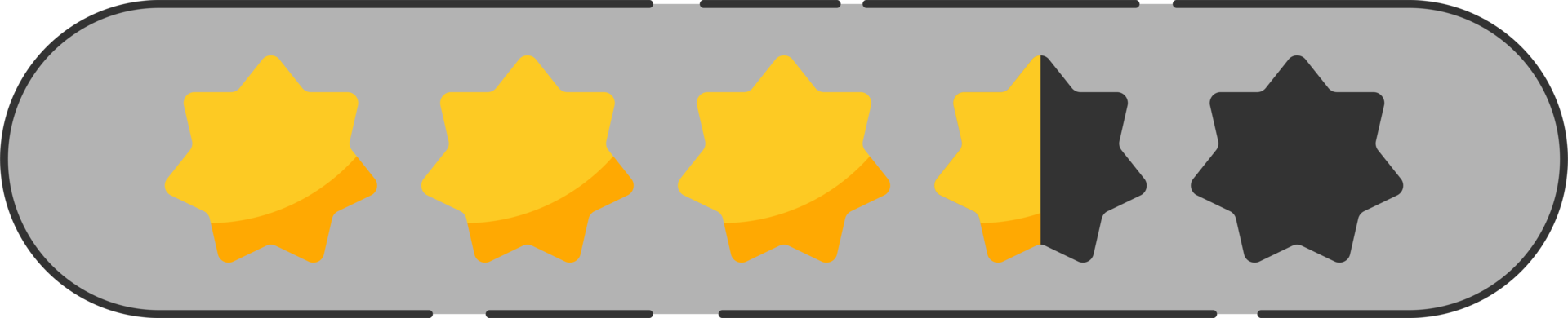 Star rating review with gold stars clip art png