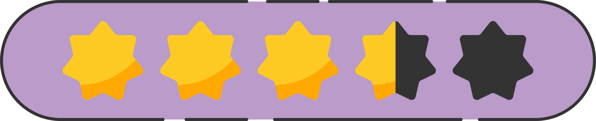 Star rating review with gold stars clip art png