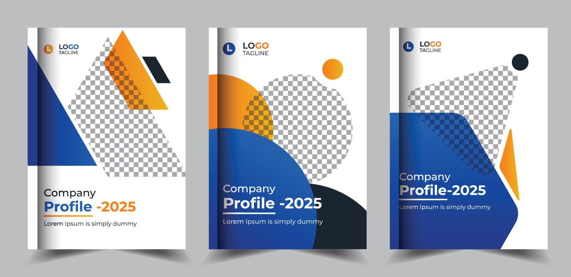 Professional company profile brochure cover pages design vector