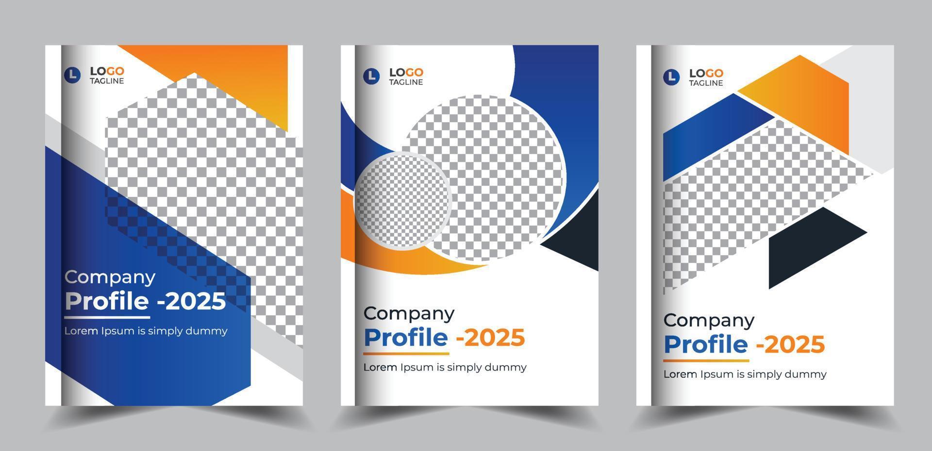 Professional company profile brochure cover pages design vector