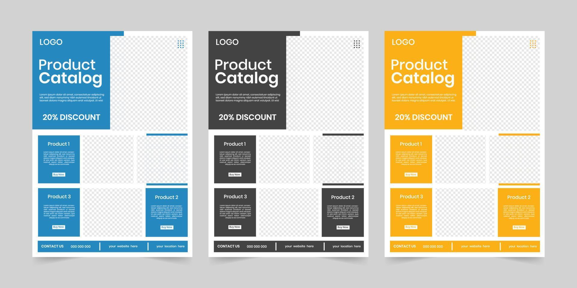 Modern one fold product catalog or price list item document flyer template vector