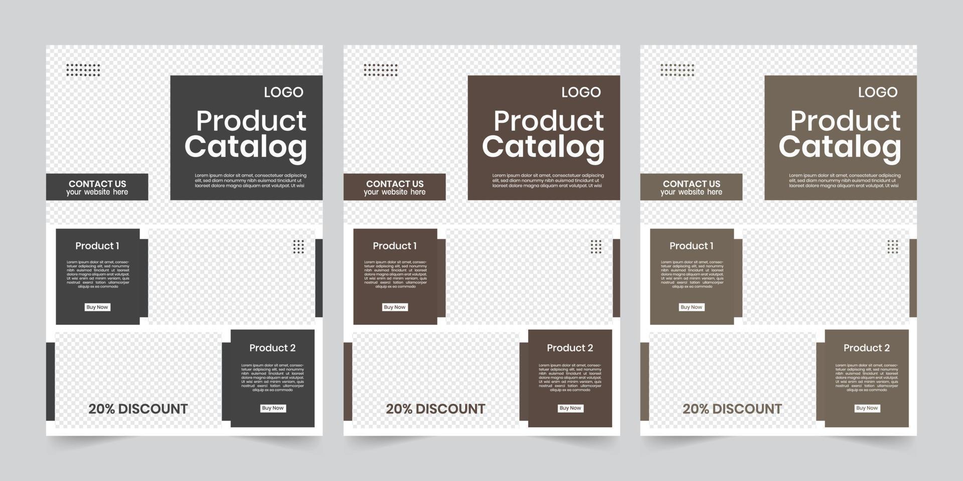 New one page product catalog or white sell document list template vector
