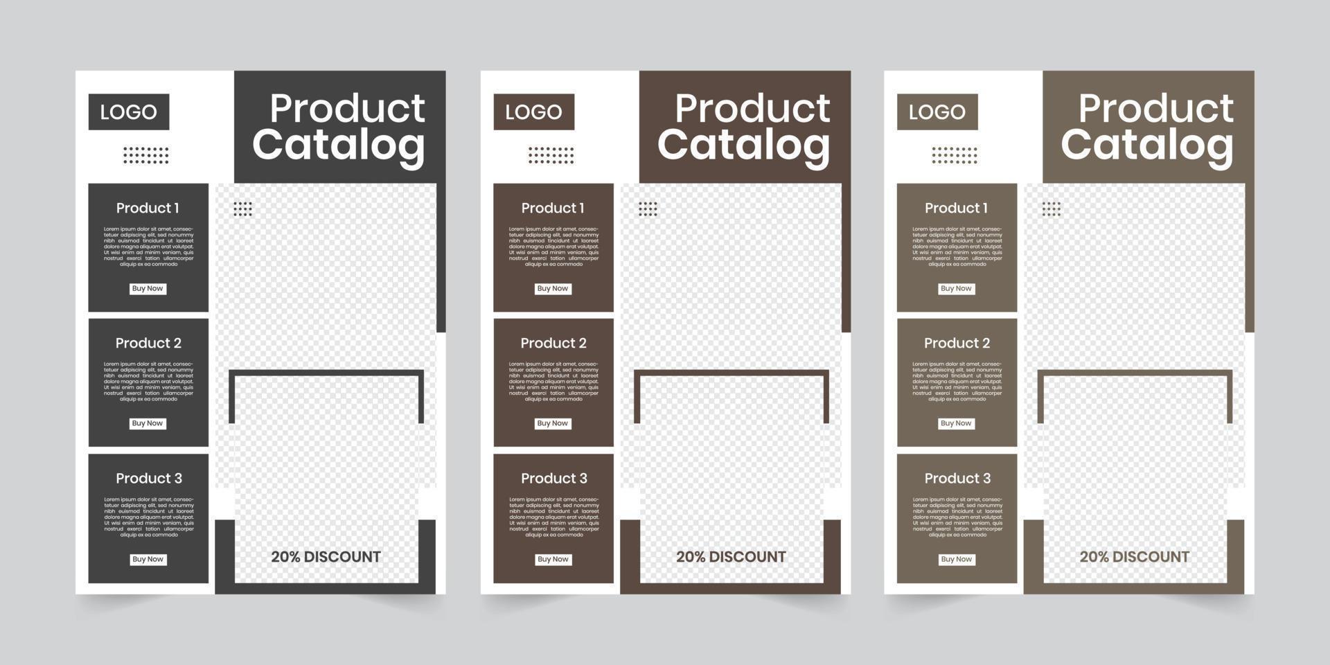 Modern one page product catalog or business sell shit design template vector