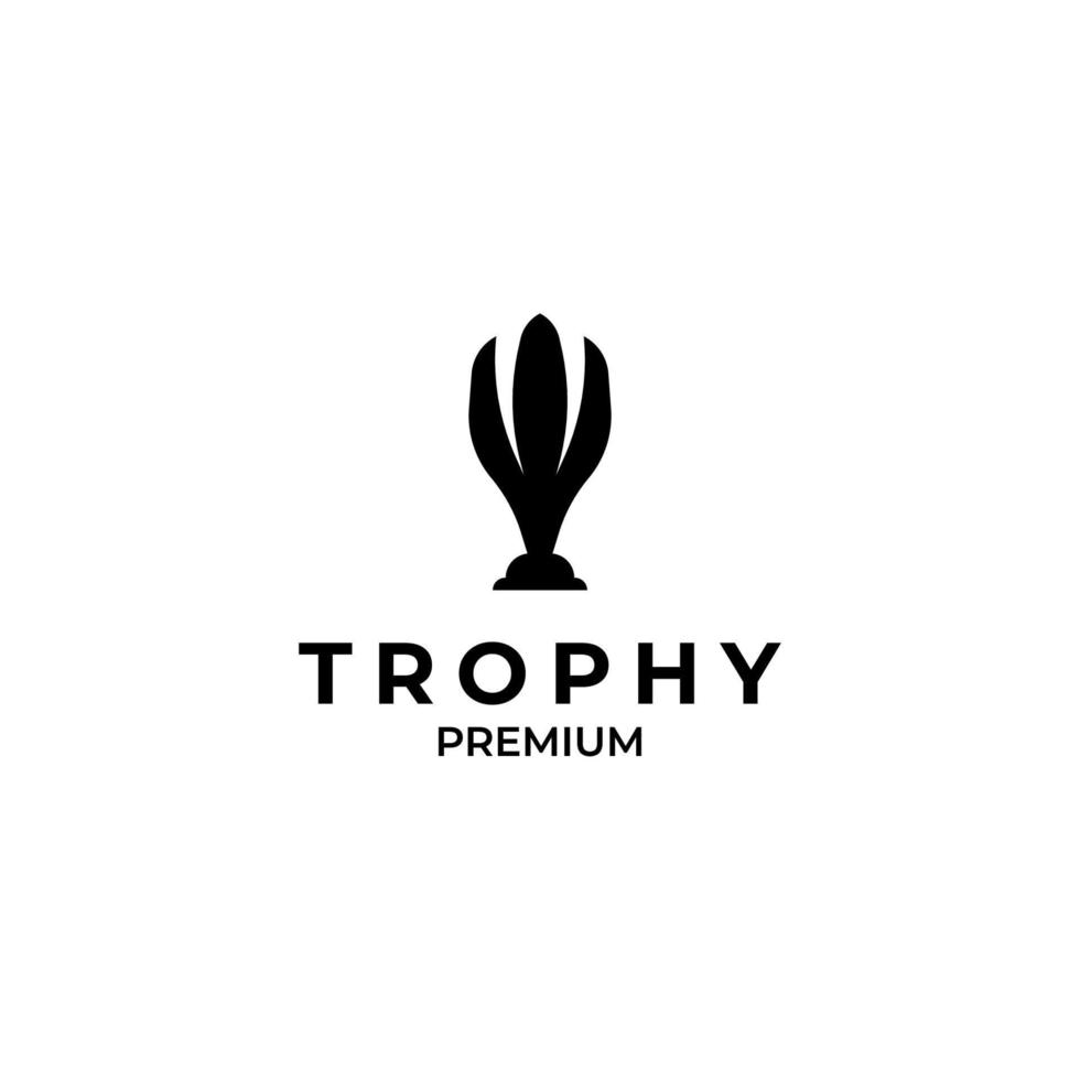 Flat trophy logo design concept for award winner championship illustration idea vector