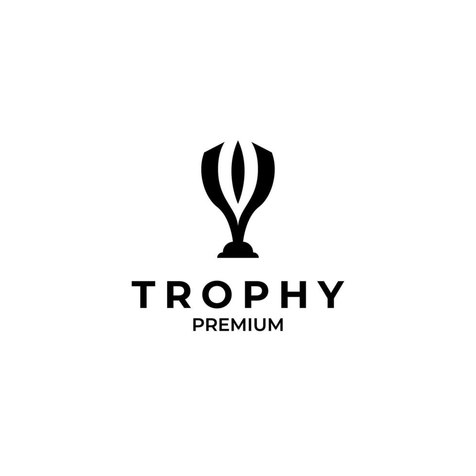 Flat trophy logo design concept for award winner championship illustration idea vector