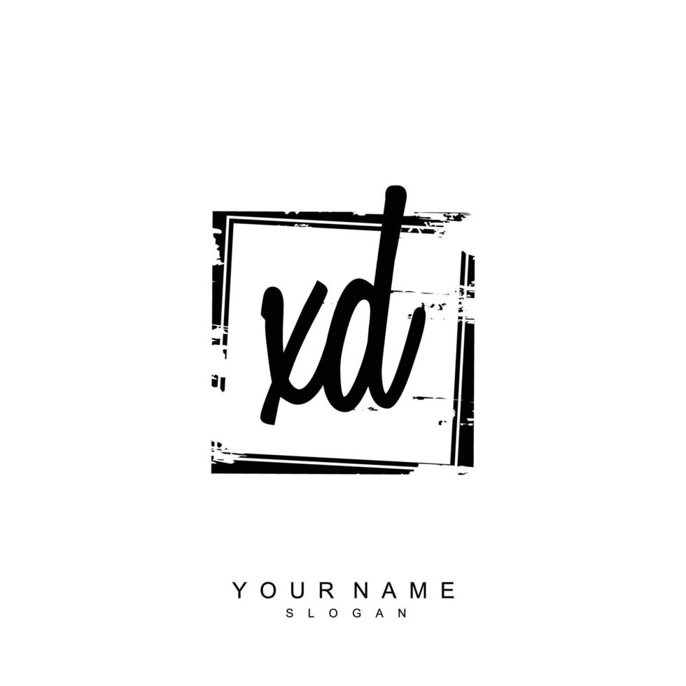 Initial XD Monogram with Grunge Template Design vector