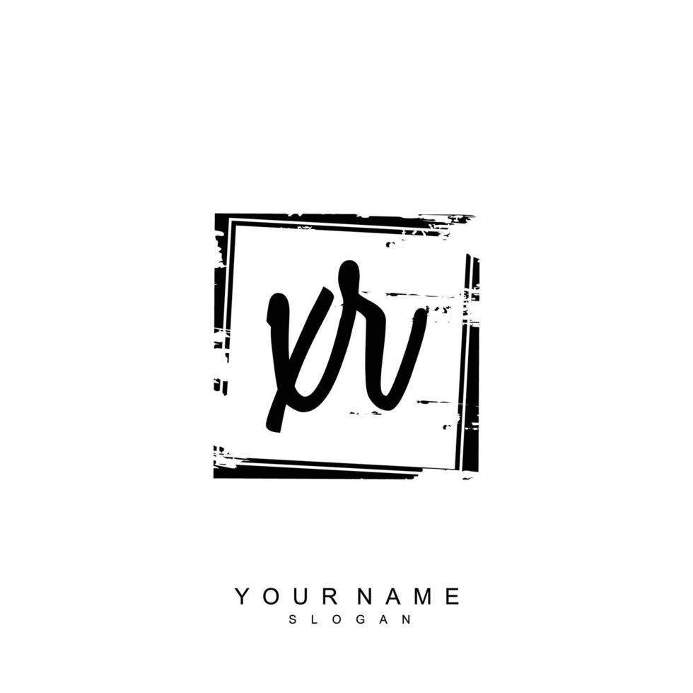 Initial XR Monogram with Grunge Template Design vector