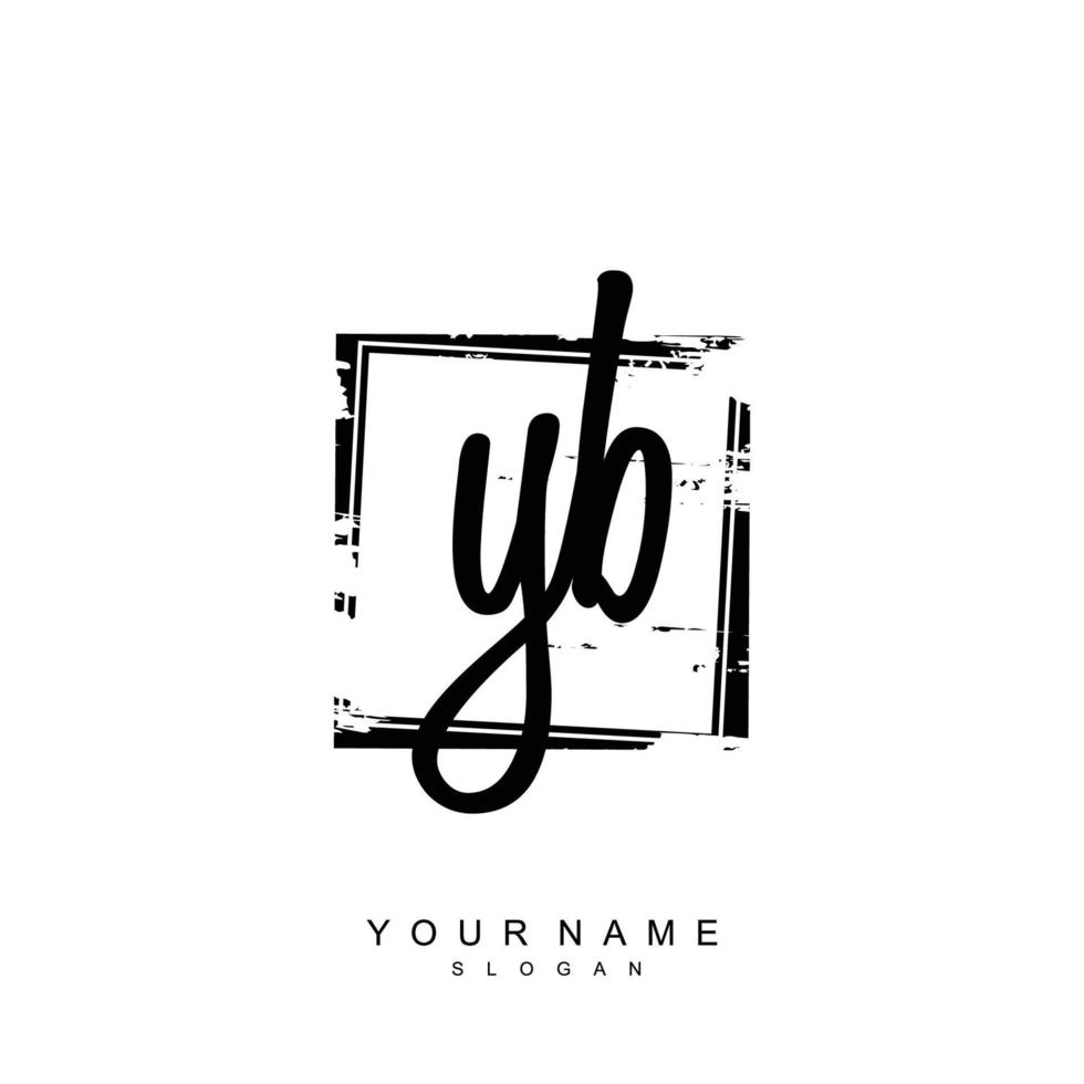 Initial YB Monogram with Grunge Template Design vector
