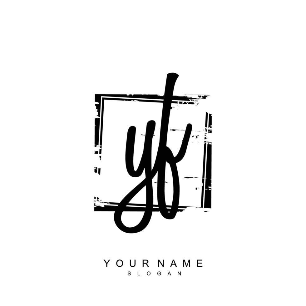 Initial YF Monogram with Grunge Template Design vector
