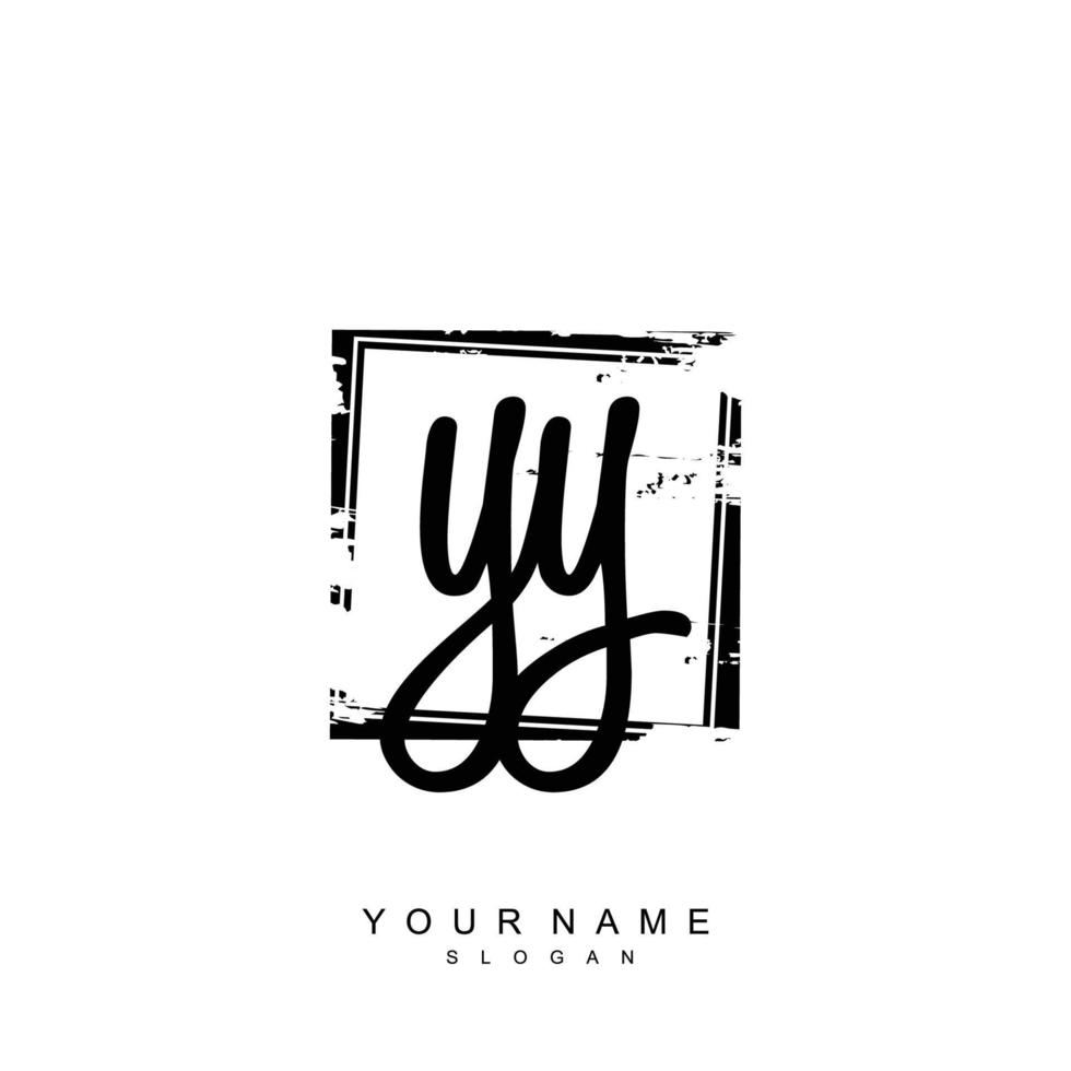 Initial YY Monogram with Grunge Template Design vector
