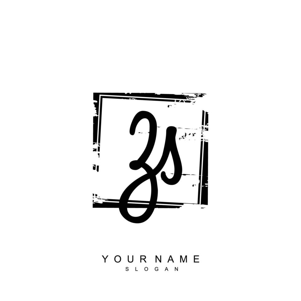 Initial ZS Monogram with Grunge Template Design vector