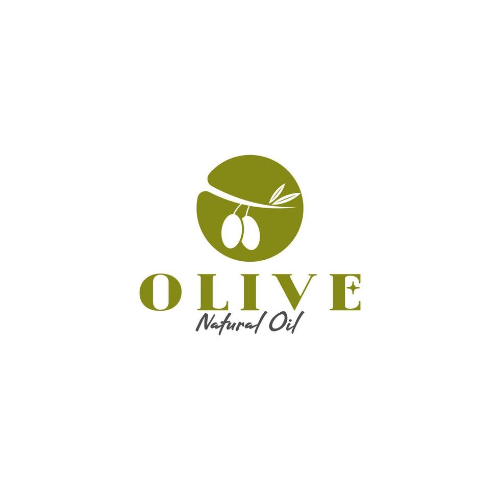 Vector leaf and olive oil logo design concept illustration idea