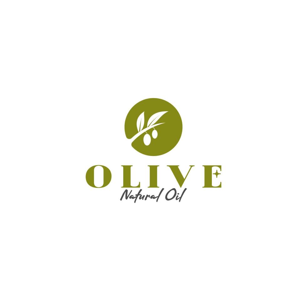 Vector leaf and olive oil logo design concept illustration idea