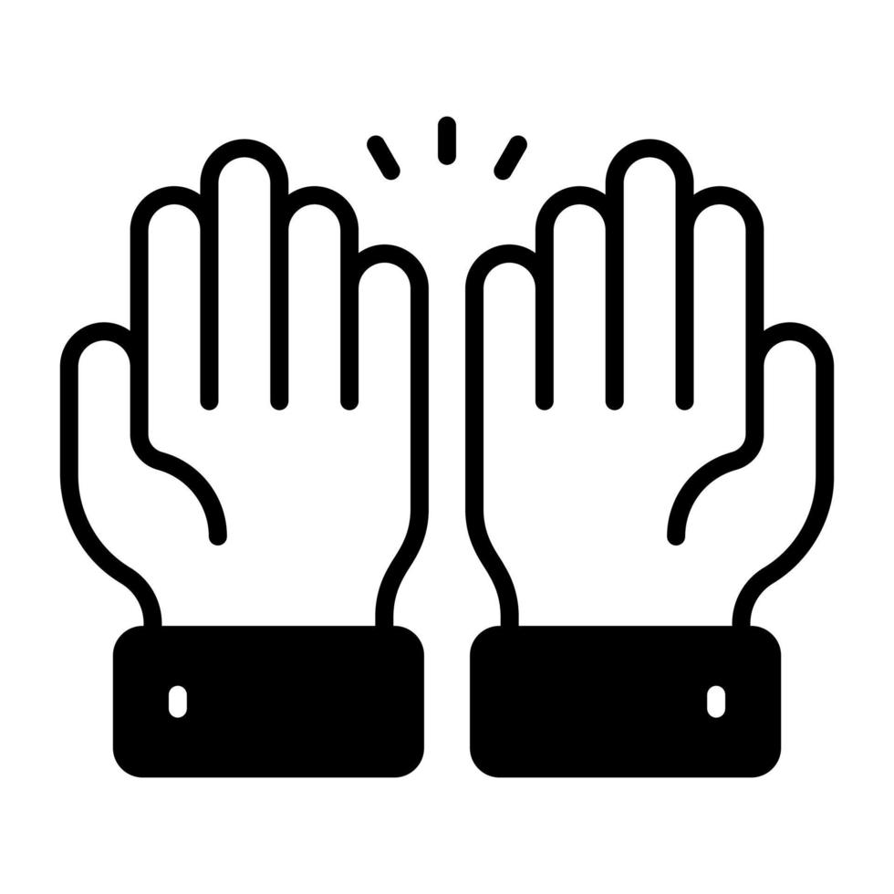 Praying hands vector design in trendy style, easy to use icon