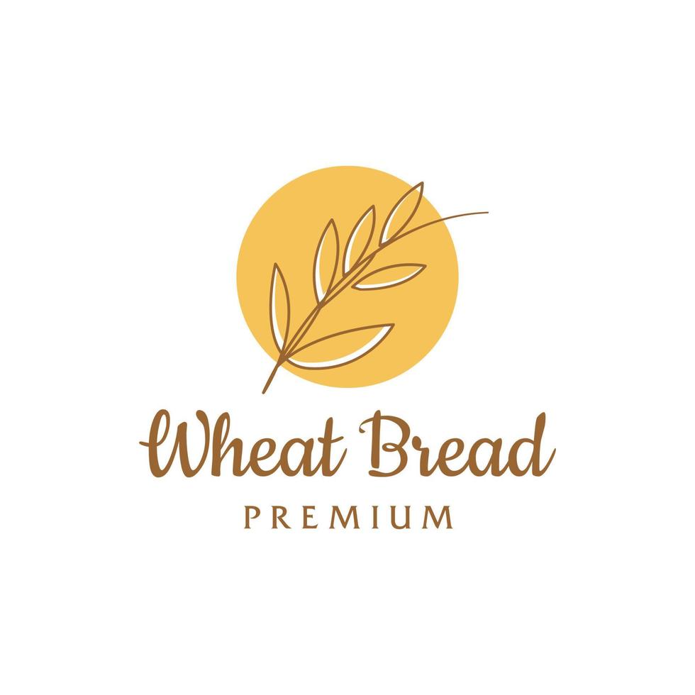 wheat grass logo design. wheat in line art style outline design Illustration. farming or Harvest logo symbol vector