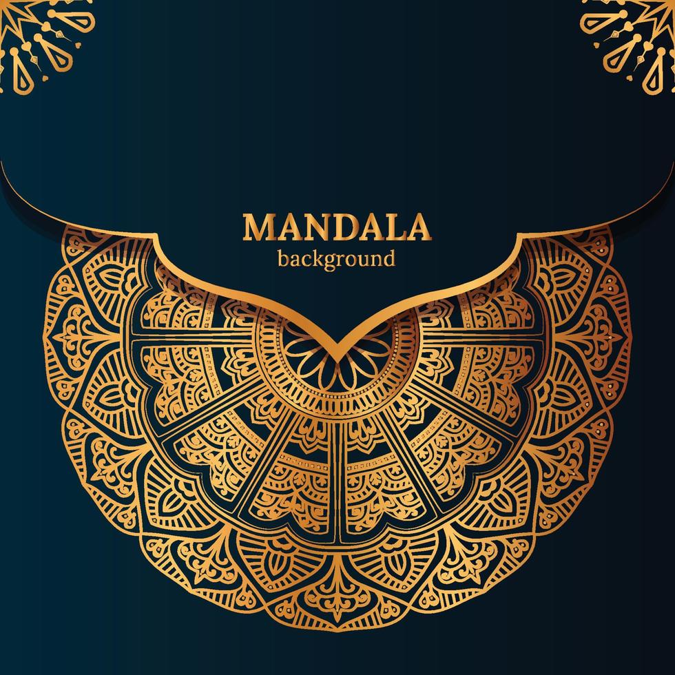 fondo de mandala de lujo con patrón arabesco dorado estilo árabe islámico oriental.mandala decorativa para impresión, póster, portada, folleto, volante, pancarta vector