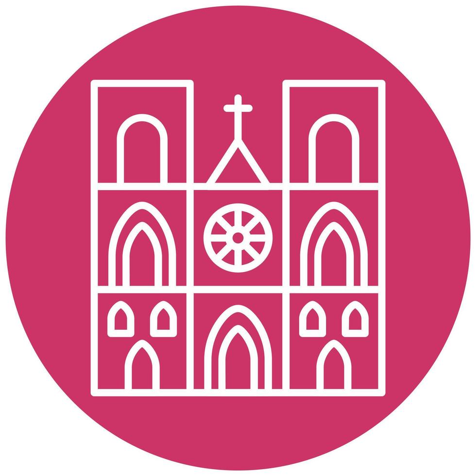 Notre Dame Icon Style vector