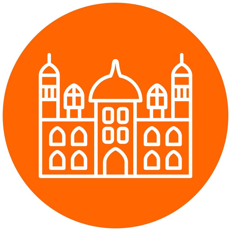 Taj Mahal Icon Style vector