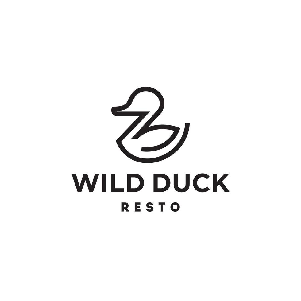 duck logo icon vector illustration hipster stock for cafe and restaurant and any beverage business monoline outline line