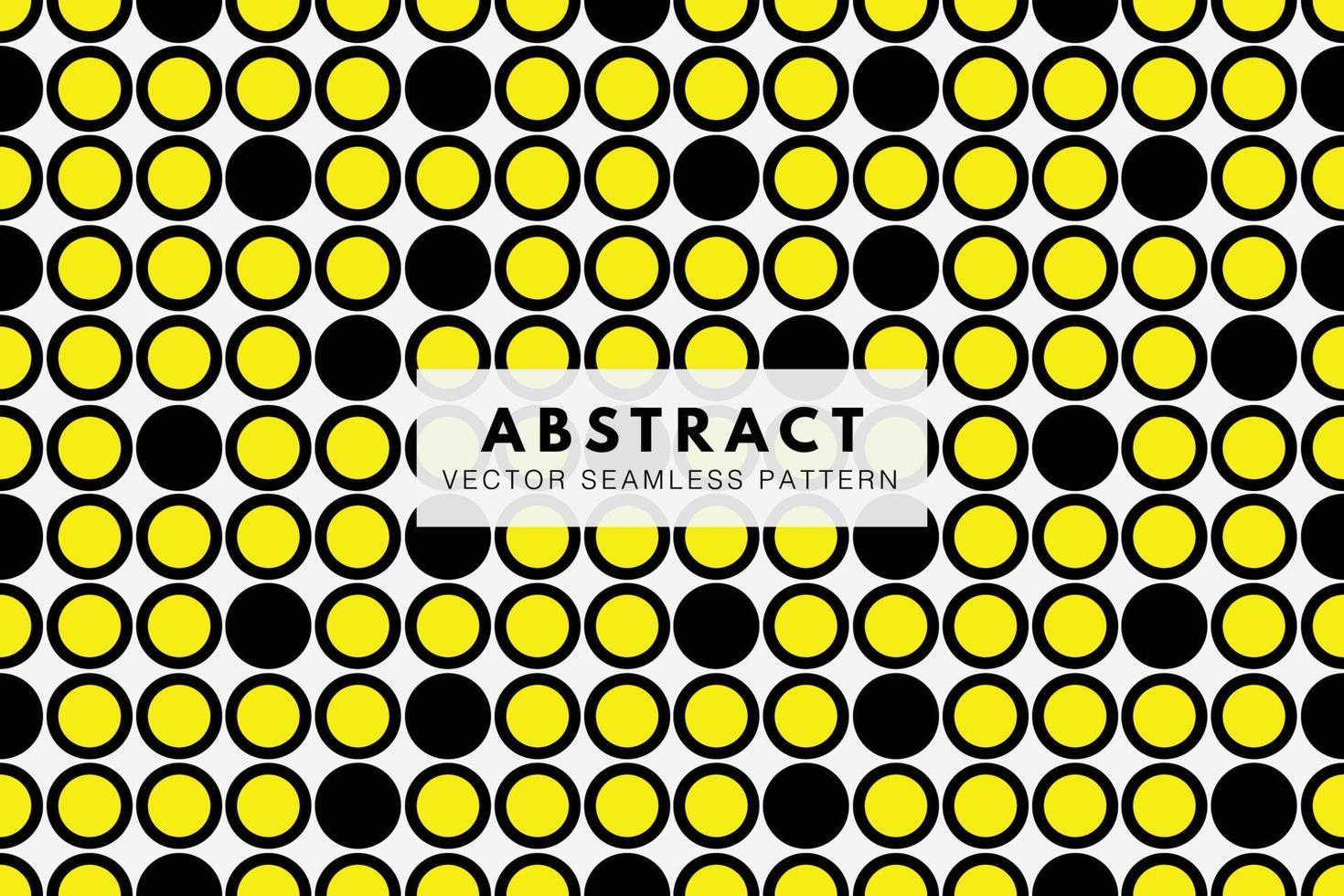 Yellow and black circles tiled vector seamless repeating pattern