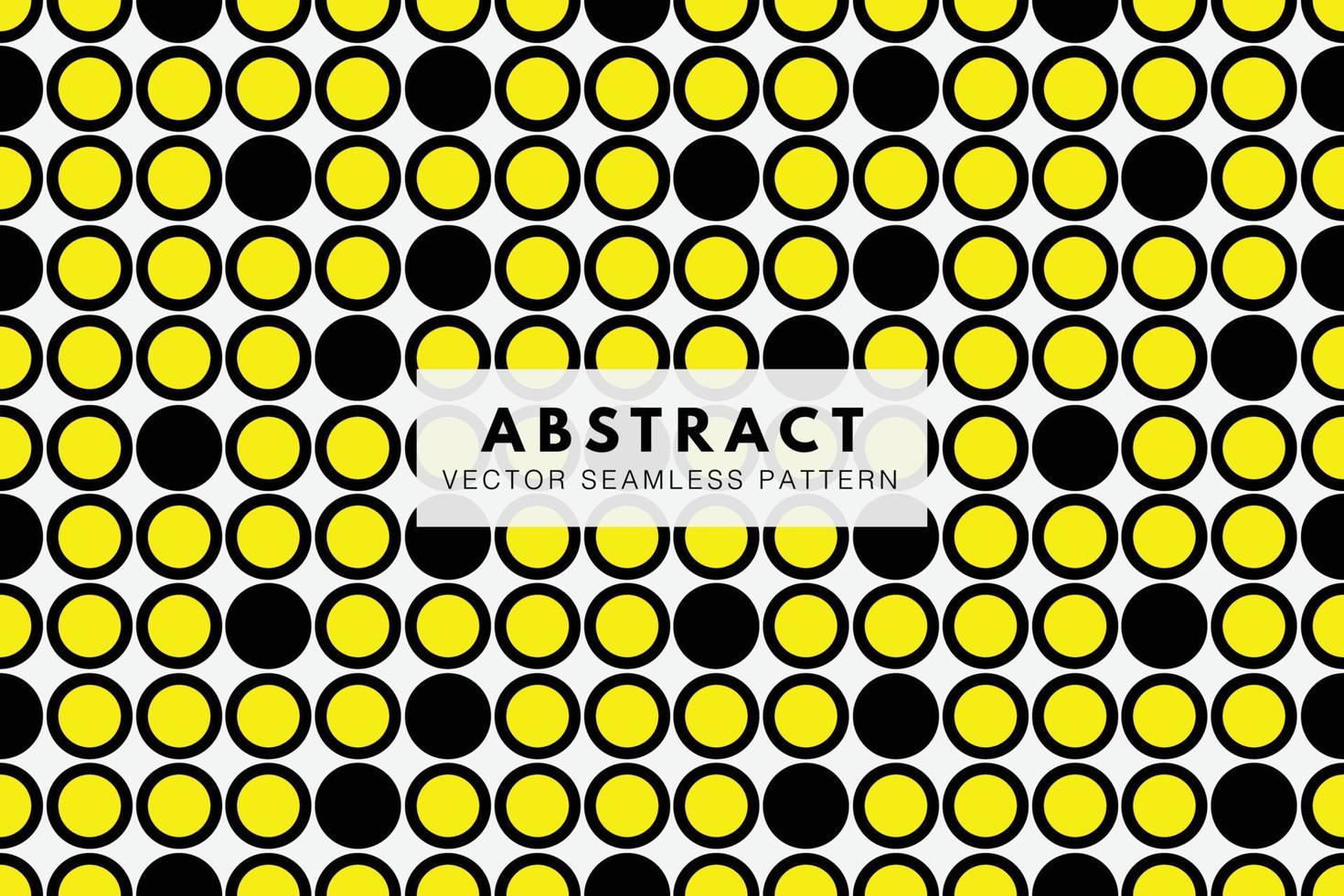 Yellow and black circles tiled vector seamless repeating pattern