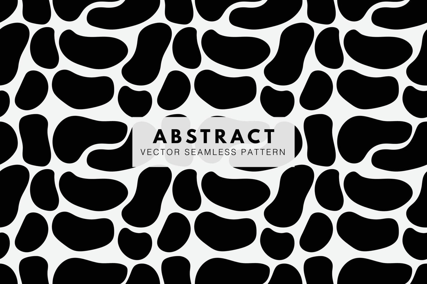 Organic black shapes abstract vector seamless repeating pattern