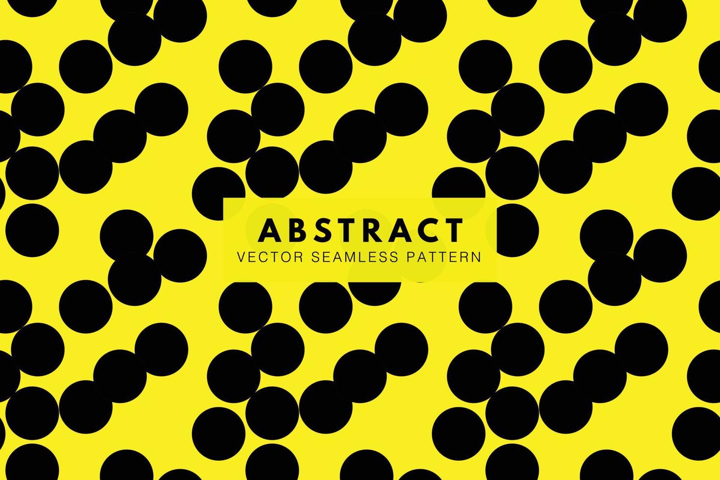 Black circles on a yellow background abstract vector repeating seamless pattern